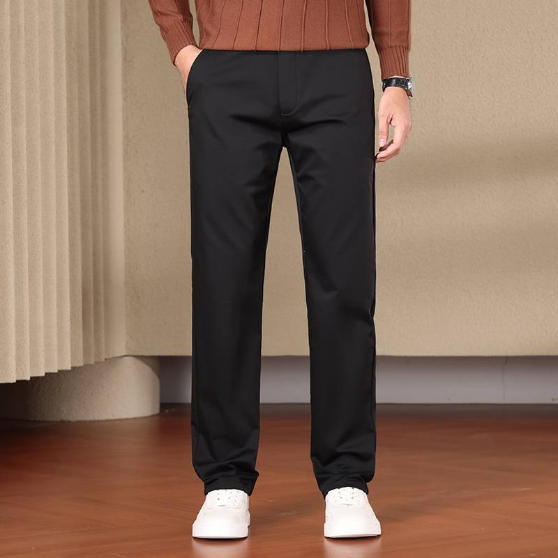 2024 Autumn and Winter New Men's Business Casual Pants Middle-aged Straight Loose All-match plus size Pants Dad Pants Men