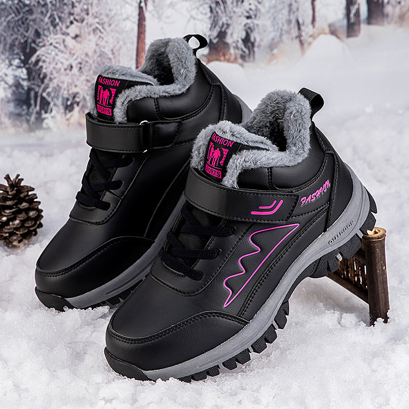 Mantener calientes los zapatos de algodón de invierno y los zapatos deportivos de terciopelo los zapatos de algodón para ancianos, los zapatos de la madre, las botas de nieve para ancianos y de mediana edad, la parte superior de la piel image 8