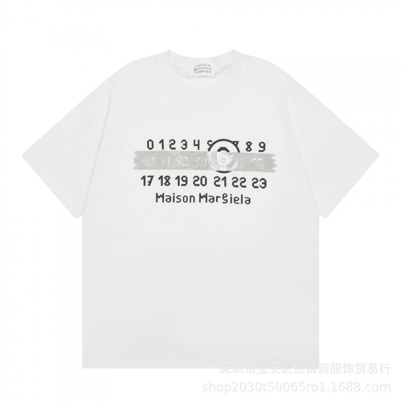 クロスボーダー メゾン マルジェラ マルジェラ デジタル プリント MM6 ピュアコットン 高品質 メンズ Tシャツ レディース 半袖 トレンド|undefined