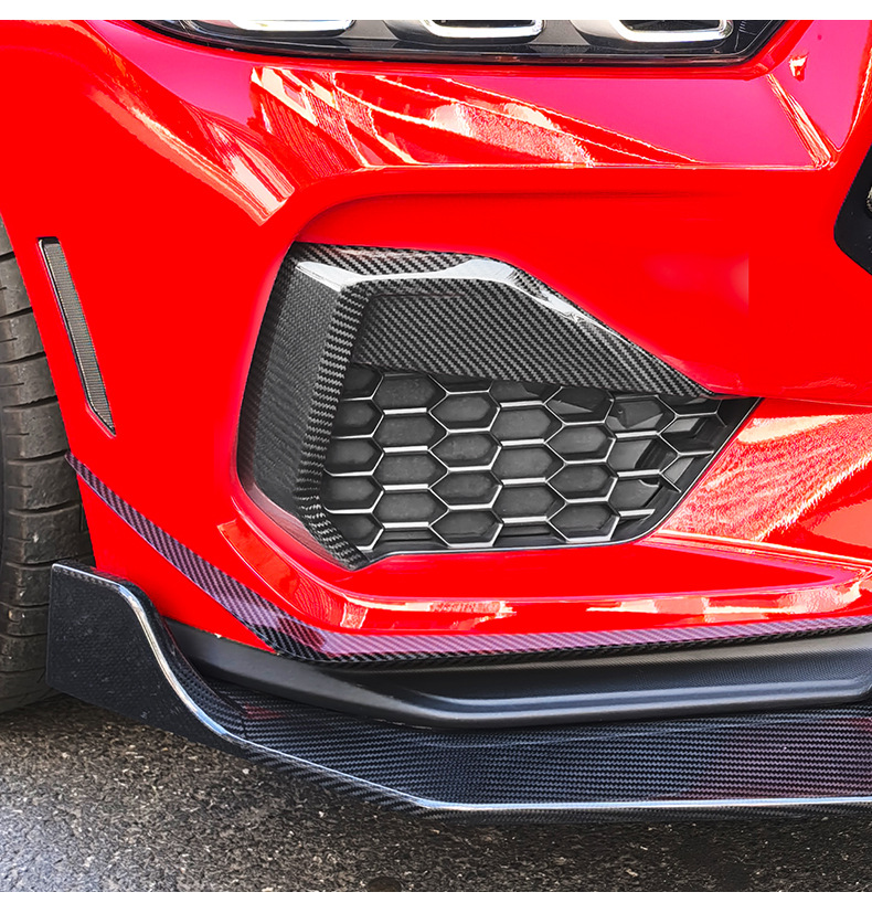 Cross-Border Suitable for 24 Mustang Fog Light Frame Covers, Real Dry Carbon Fiber Car Exterior Modification Parts, Decorative Frame Accessories
