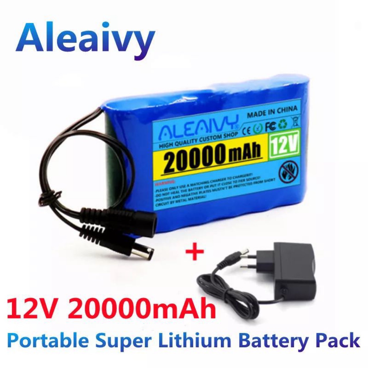 3S2P 12V 20000mAh 锂离子电池可充电直流 12.6 V 20Ah+1a 充电器