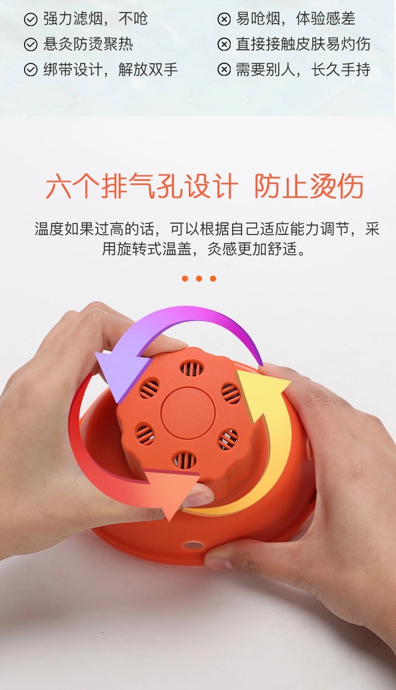 Portable Smokeless Moxibustion Box Gong Ting Jiu Home Warming Device for Body Care in use
