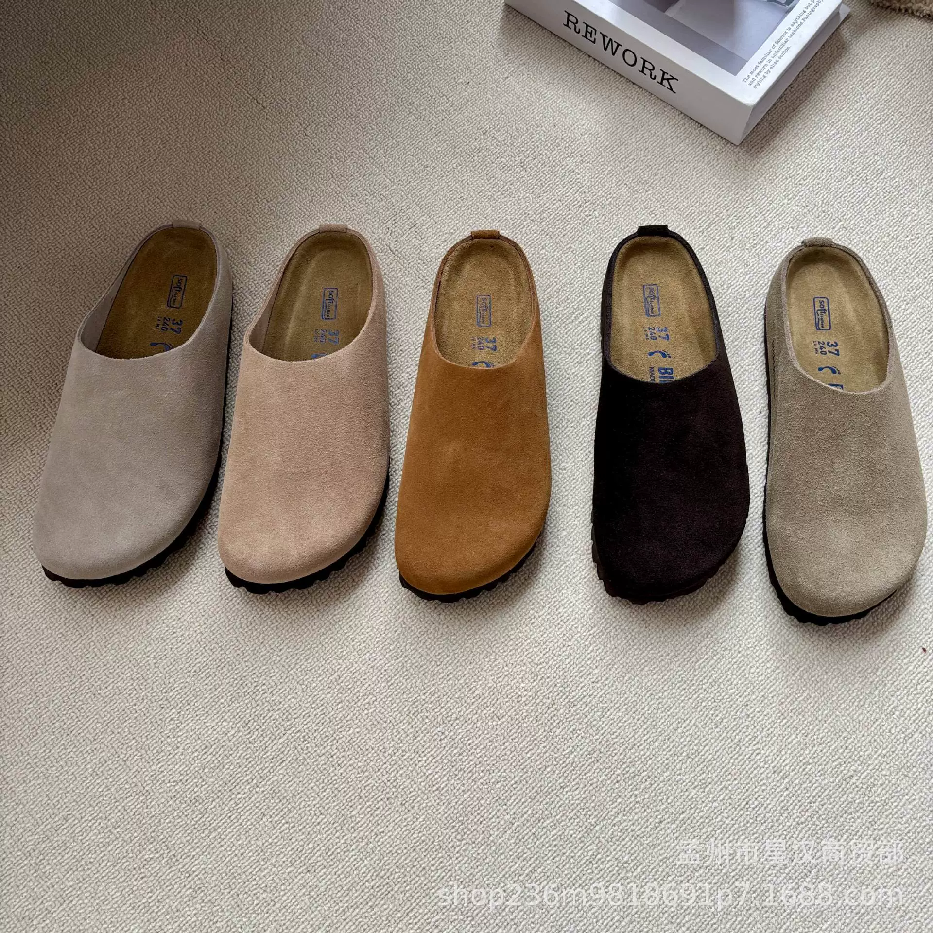 Обувь Birkenstock Little Potato женские полностью кожаные толстая подошва Баотоу Полуплотный стеганый Mule слипоны Легкие и дышащие