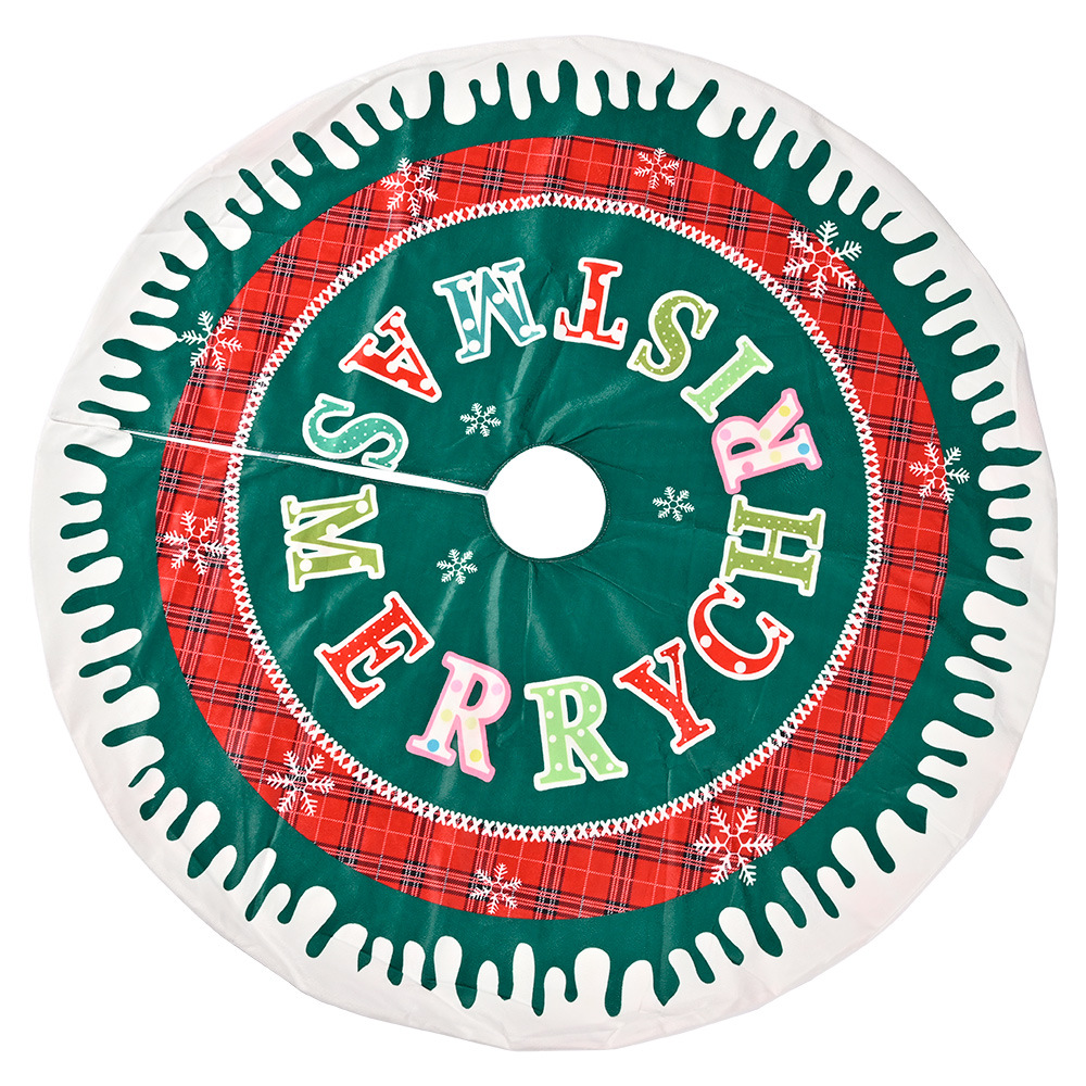 Christmas New Christmas Decoration Christmas Tree Dress Christmas Plaid Snowflake English Tree Dress Christmas Tree Bottom Decoration_voghion.com