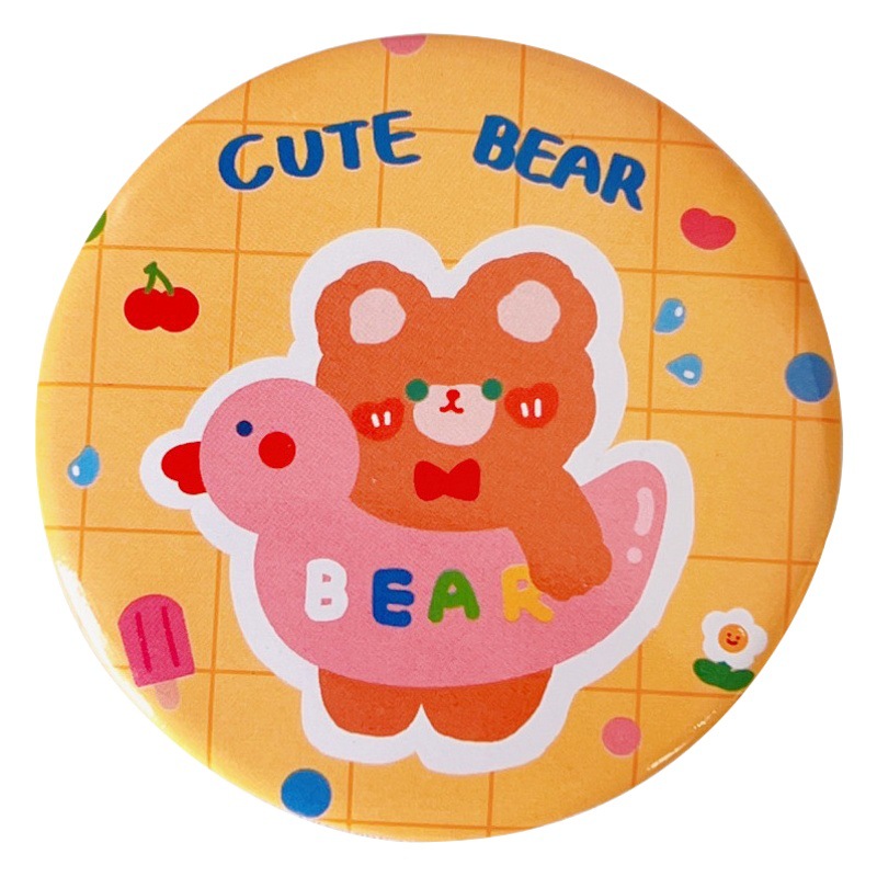 Espejo pequeño de dibujos animados lindo simple espejo de maquillaje de estudiante portátil pequeño espejo redondo mini espejo de maquillaje