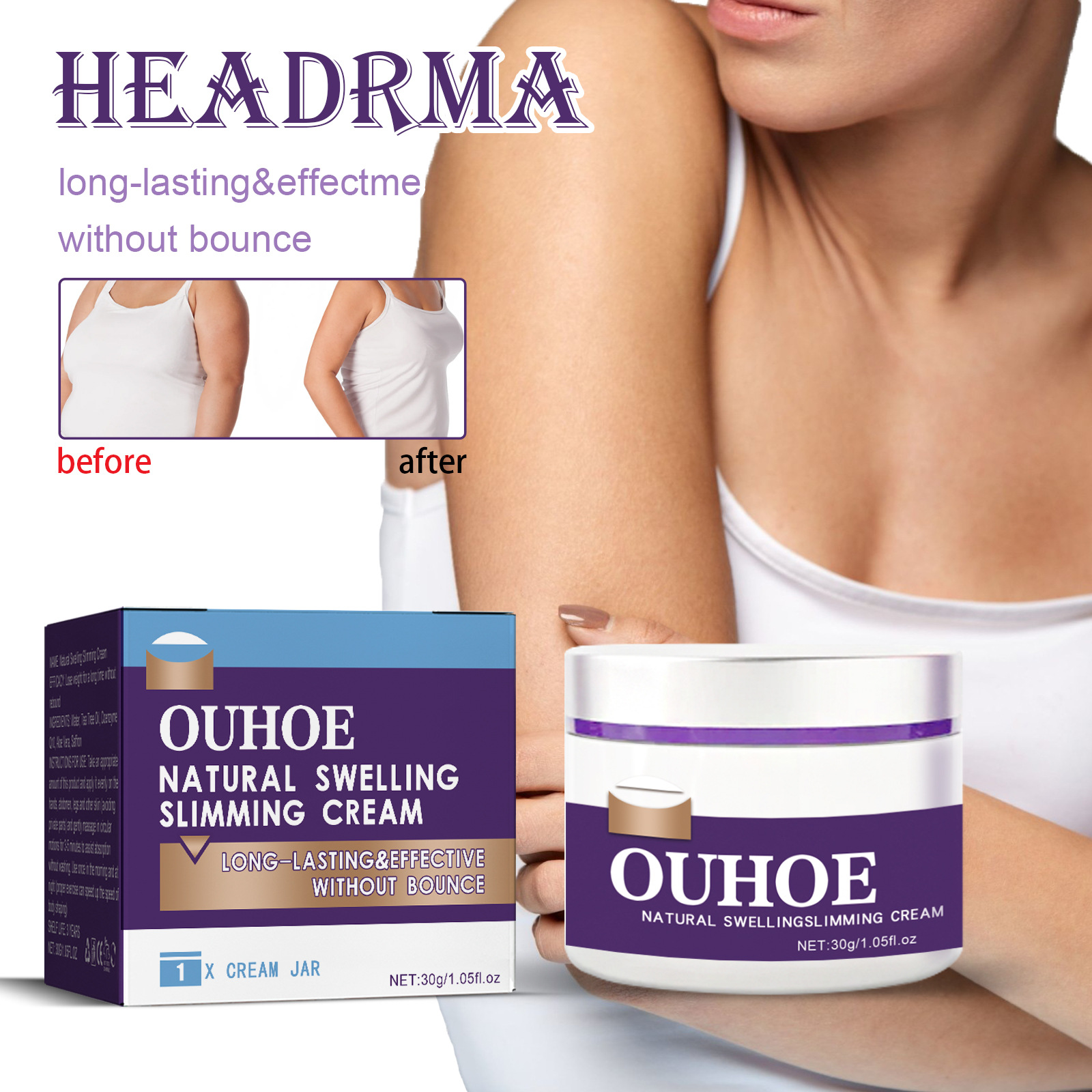 OUHOE slimming care cream compresses tightens body's excess fat, shaping belly and massaging the lazy_voghion.com