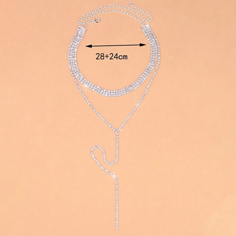 Party, Street Occasion Alloy, Rhinestone Material Geometric Pattern Women'S Gender Vacation Geometric Alloy Rhinestone Plating Inlay Rhinestones Women's Long Necklace