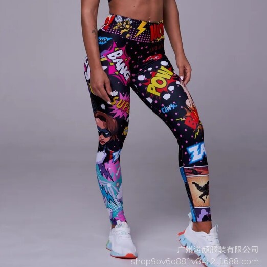 2026 Summer Cross-Border Foreign Trade Hot-Selling 3D Printed Cartoon Anime Pencil Pants Women's Yoga Leggings