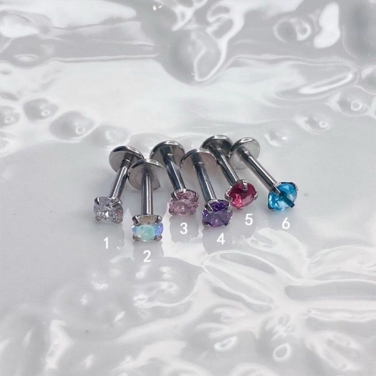 Stainless Steel Zircon Nose Stud With Colorful Diamond Round Ring_voghion.com
