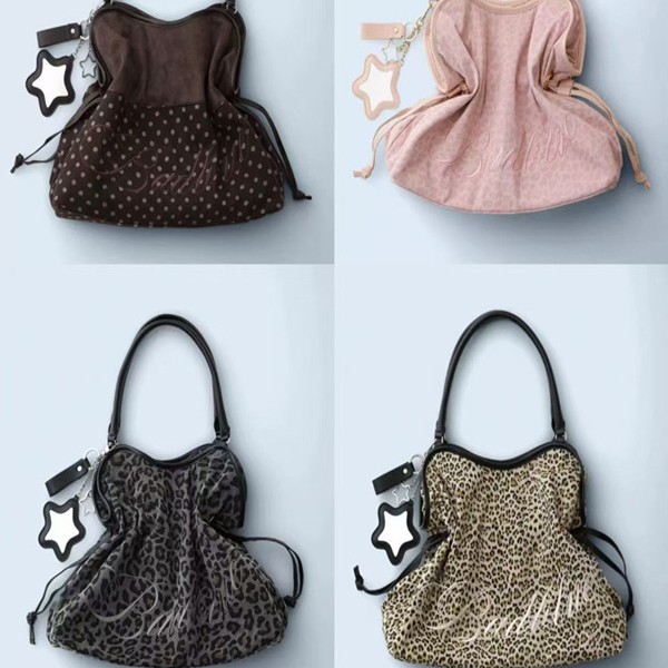 Korean Badblue Xue Yun Same Style Retro Leopard Print Large Capacity Handbag Armpit Bag Crossbody Bag Women's Bag