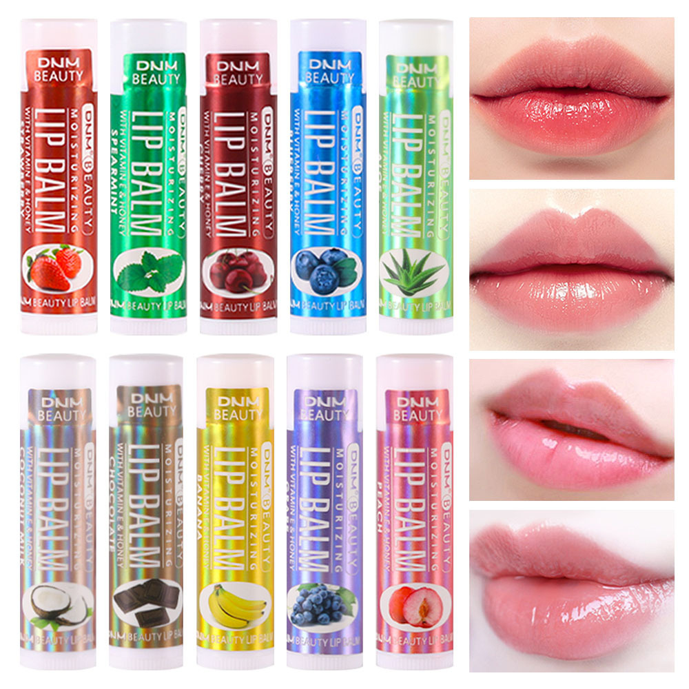 ลิปบาล์มให้ความชุ่มชื้น กลิ่นผลไม้หลากหลายชนิด DNM 18 สี ลิปบาล์มบำรุงเนื้อเข้มข้น ติดทนนาน ชุ่มชื้นยาวนาน ขายส่งแบบแยกชิ้นจากต่างประเทศ