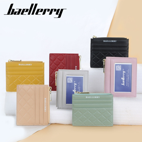 baellerry women's short wallet fashionable large capacity horizontal multi-card slot Korean style zipper coin purse card holder