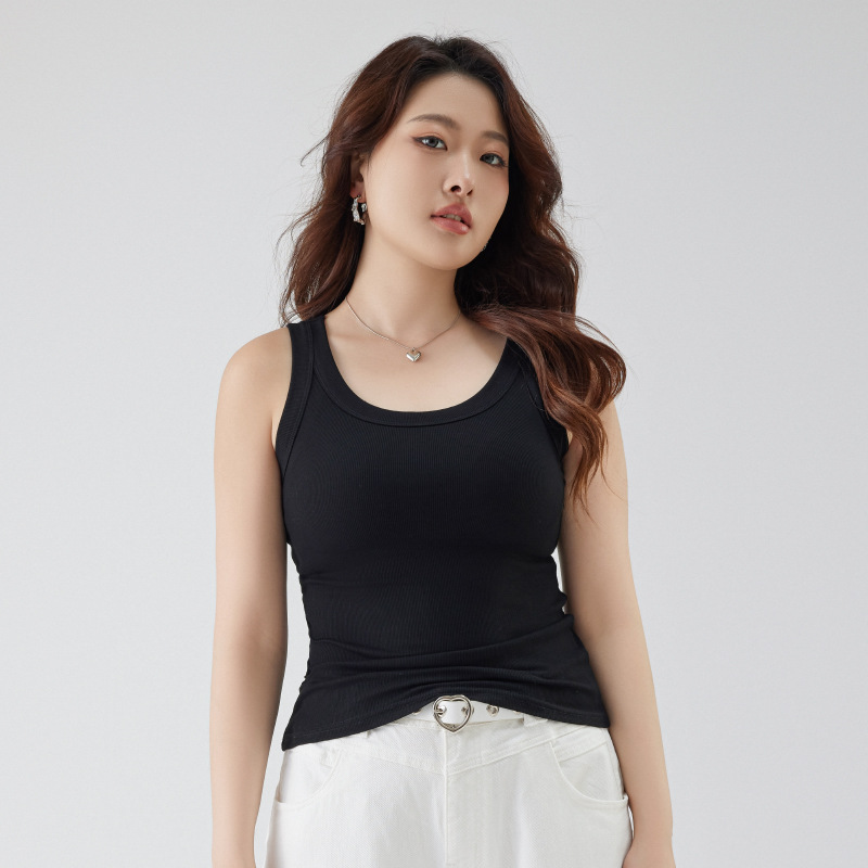 Gran tamaño ligeramente gordo mm ancho correa para el hombro sin mangas slim-fit anti-brillo camisola mujer verano interior ropa exterior camisa de fondo superior
