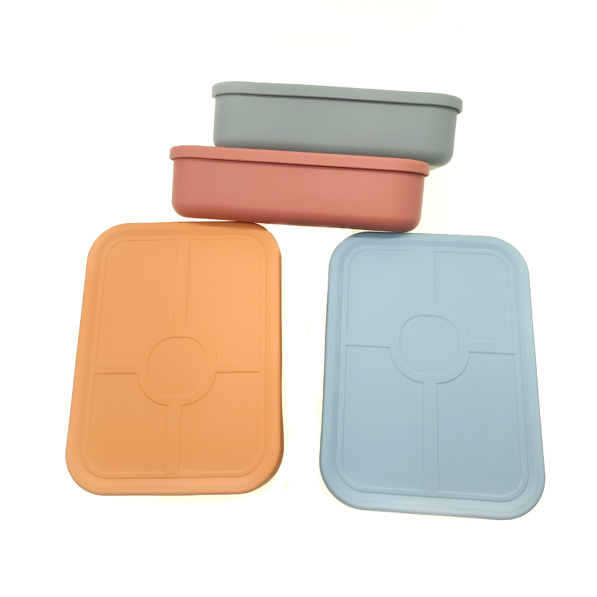 Compartimiento caja de almuerzo horno microondas caja de almuerzo niños estudiante caja de almuerzo transfronterizo trabajador de oficina caja de almuerzo de silicona de grado alimenticio