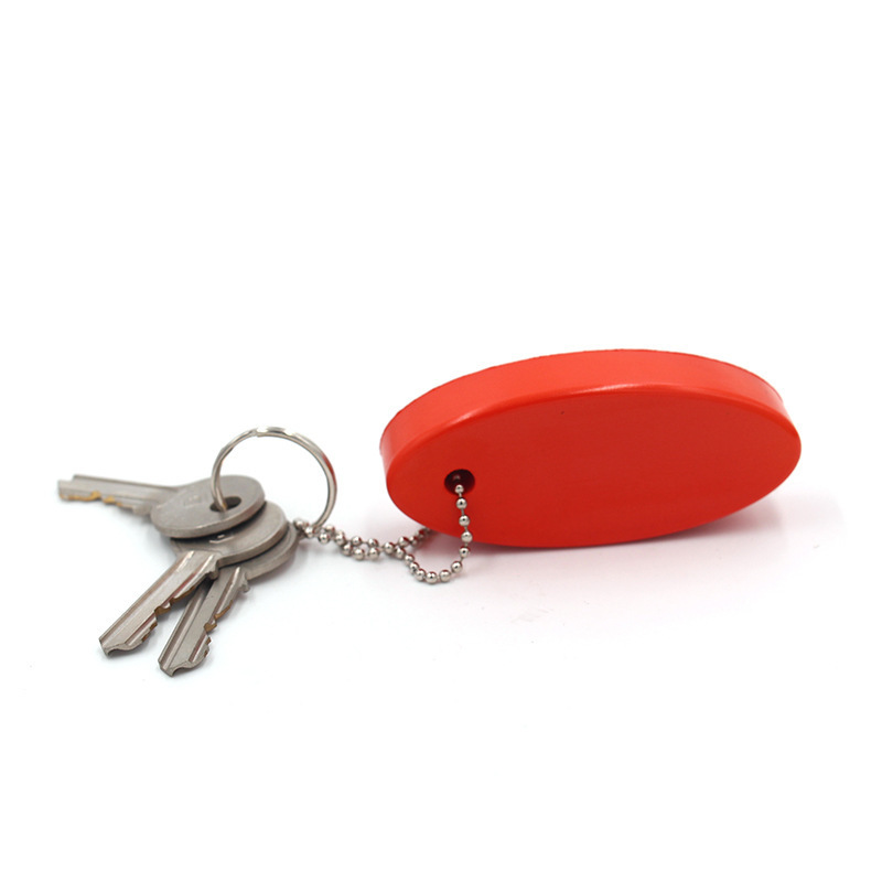 Bulk Order Blank PU Oval Keychain Pendant Customer Custom Silk Screen Logo Floatable Keychain