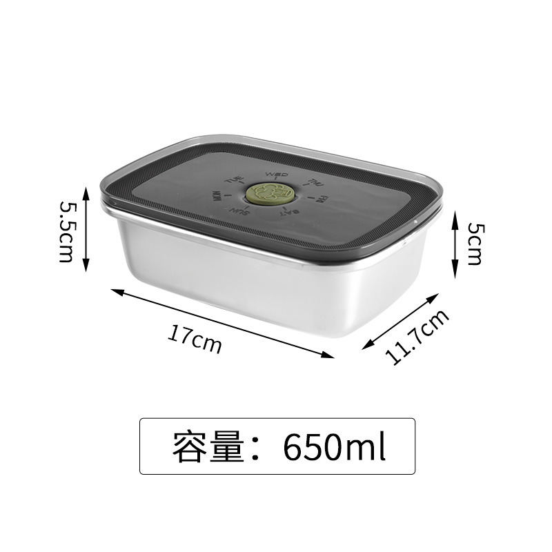 Caja de almacenamiento fresco de acero inoxidable 304 Caja de almacenamiento de cocina de grado alimenticio Refrigerador Caja de almacenamiento fresco de alimentos Caja de almuerzo de picnic al aire libre