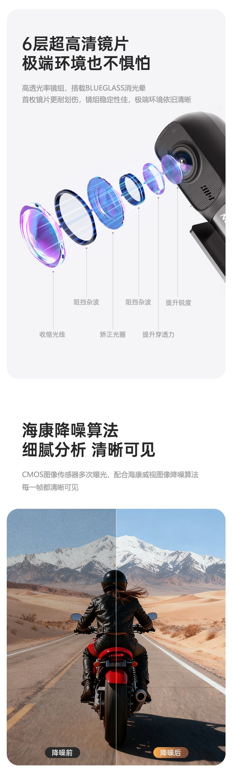 Hikvision D1+ Waterproof Motorcycle Dashcam, High-Definition, Wire-Free Electric Vehicle Riding Recorder