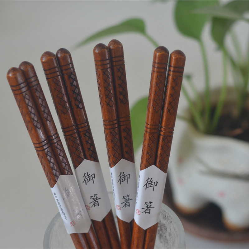 Japanese -style creative cutting line wooden chopsticks flat -headed…