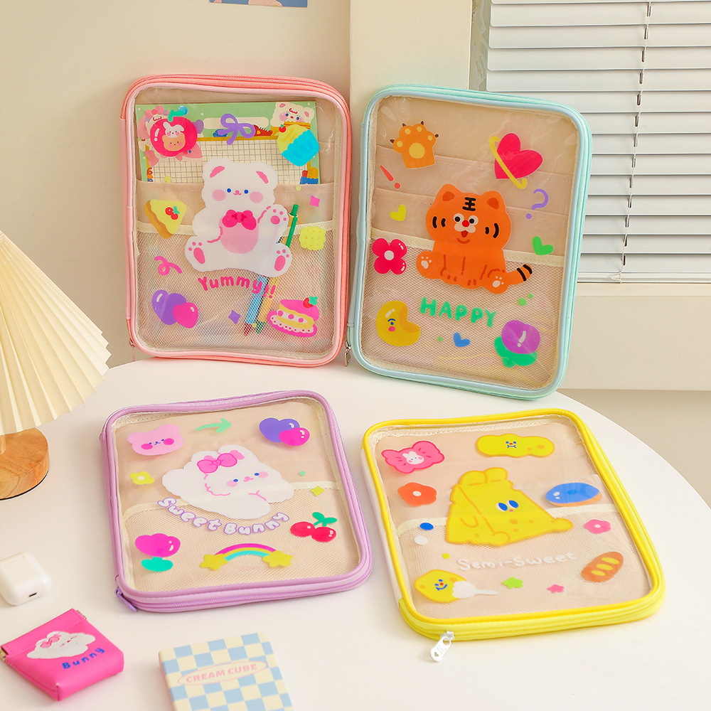 Girls Summer Cartoon Transparent Pvc 11 Inch Ipad Tablet Bag display picture 4