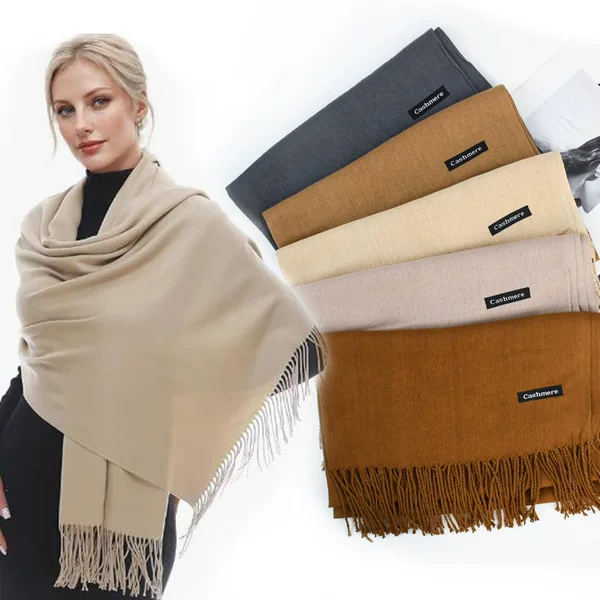 Autumn and winter solid color cashmere warm scarf high sense red annual meeting printing embroidery LOGO shawl scarf wholesale