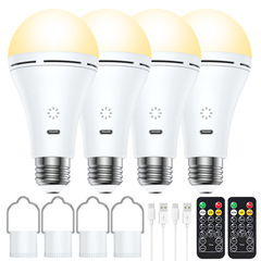 USB 充電式電球 E26 ランプホルダー 3 色温度調整可能な停電非常灯電球ランプ屋外ポータブルキャンプライト