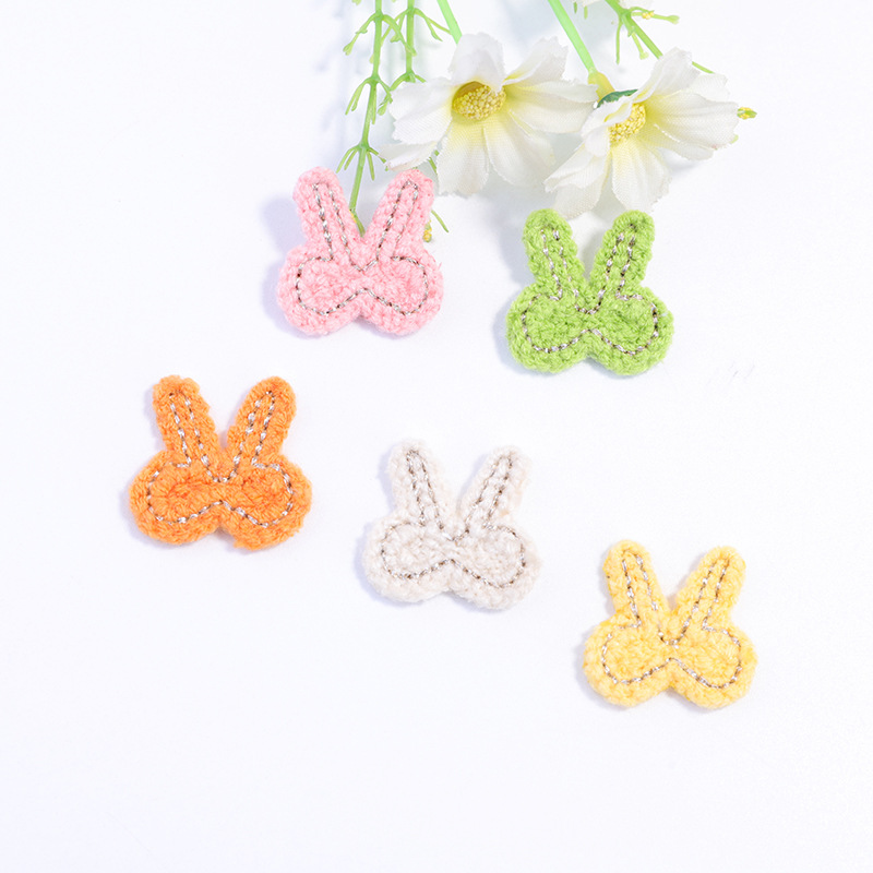 厂家直销时尚可爱衣服装饰辅料贴片 头饰配件毛线小领结针织布贴