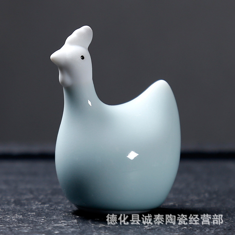 12生肖の陶磁器の置物のミニのかわいい開片は12年の相の動物の小さいお茶を養うことができます。