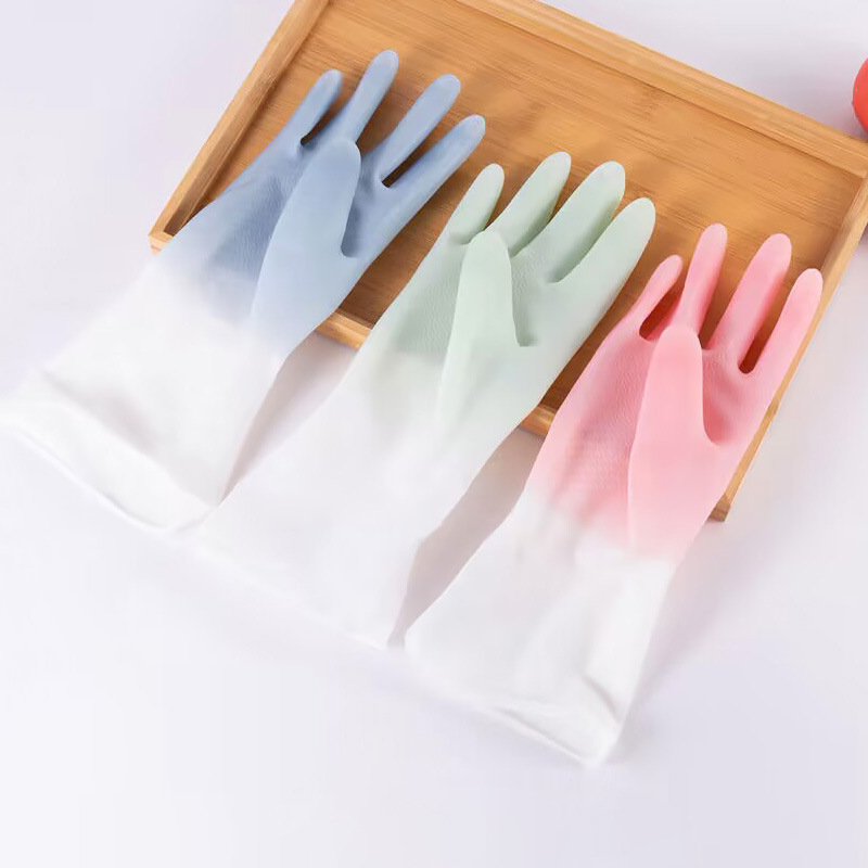 Guantes de Limpieza para el Hogar de PVC Impermeables y A Prueba de Aceite para Cocina y Limpieza image 1