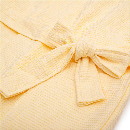 100% Cotton Waffle Bathrobe, All-Cotton Beauty Salon Bathrobe, Absorbent Mid-Length Hotel Waffle Bathrobe, Embroidered Logo