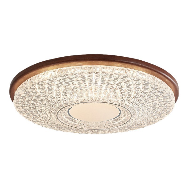 Nueva lámpara de dormitorio de estilo chino lámpara de techo lámpara de estudio de nogal retro americano lámpara de habitación de madera maciza redonda de estilo antiguo