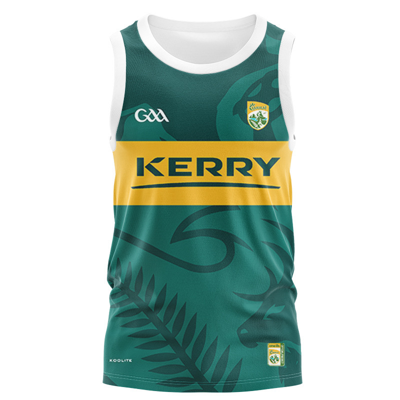 Factory direct sales GAA 2022 Kerry team football uniform British football uniform sports breathable vest Factory direct sales GAA 2022 Kerry team football uniform British football uniform sports breathable vest
