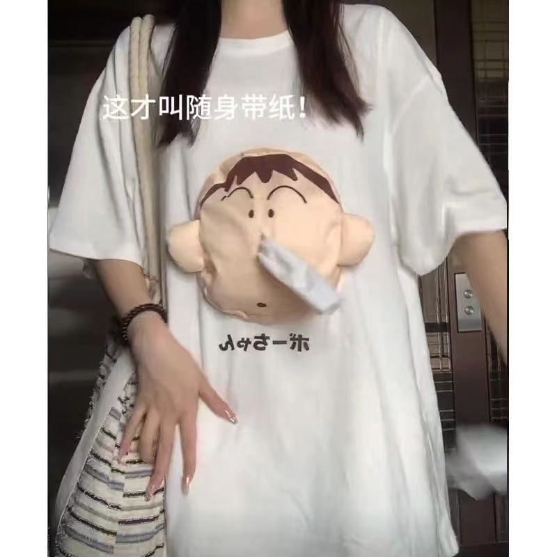 Same Style for Men and Women [Portable Tissue Paper] Pure Cotton Short-Sleeved Dumb Tissue Paper Short-Sleeved T-Shirt Fun and Interesting Innovative T-Shirt Trend