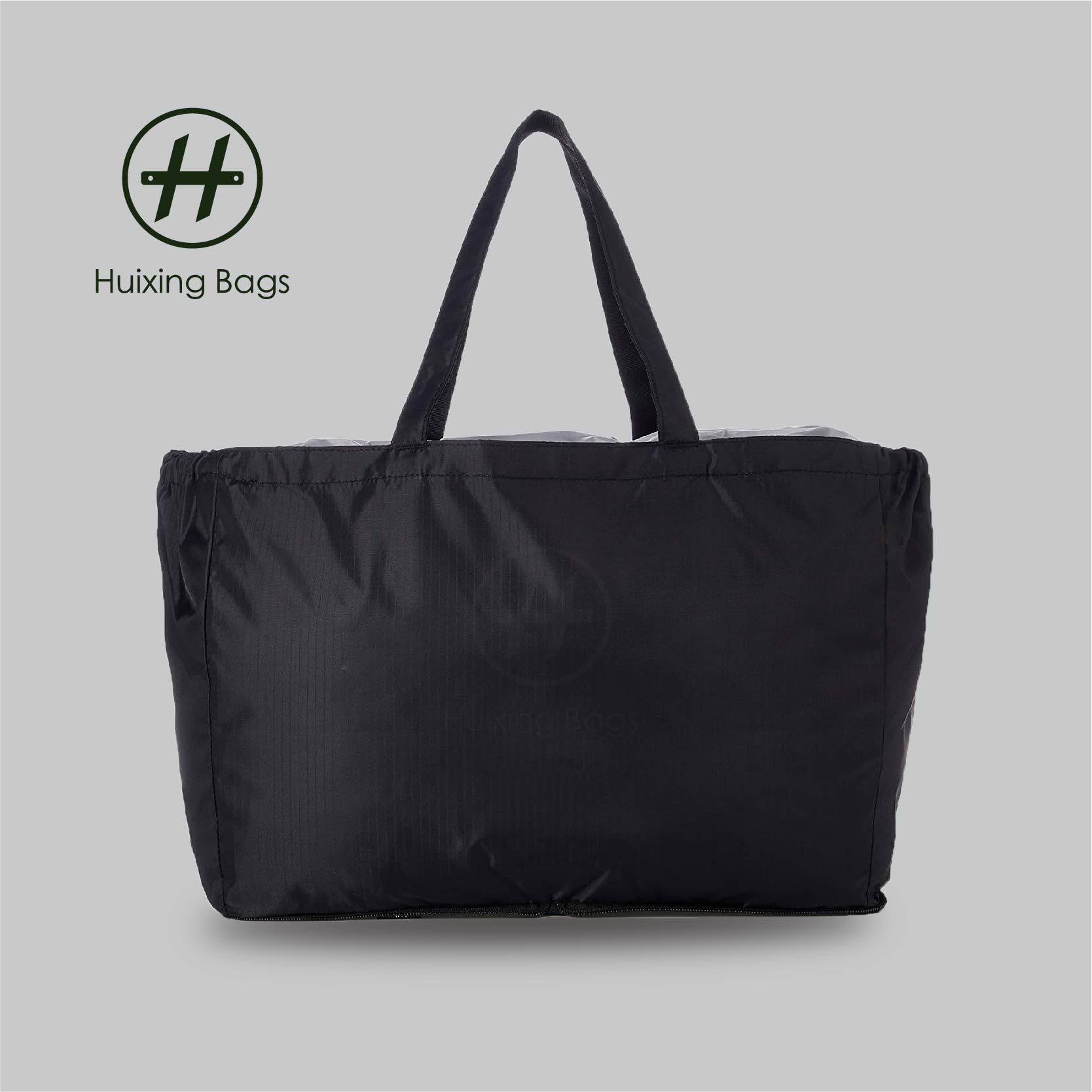Shopping Bag Folding Korean Style Drawstring Shopping Bag Single Shoulder Environmental Protection Bag Storage Portable Casual Folding Shopping Bag