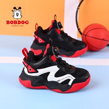 巴布豆男童运动鞋2025秋季新款皮面男孩防滑耐磨6-12篮球鞋儿童鞋