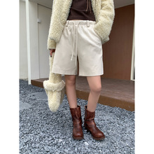 趋梦DT ETOLIE复古灯芯绒短裤女外穿冬季新款松紧腰抽绳休闲裤女