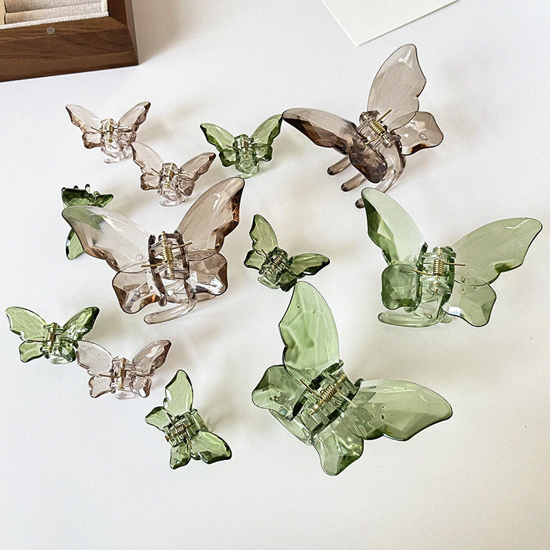 Hollywood Dream Crystal Mermaid Princess Butterfly Hair Clip, Side-Swept Fringe Clip, Ethereal Dance Fairy Hair Pin for Women