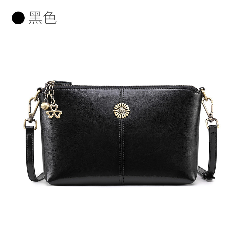 Bolsos para mujer bags nuevo bolso de mensajero de un solo hombro cuero suave de la madre de cuero bolso pequeño bolso de teléfono negro de todo fósforo