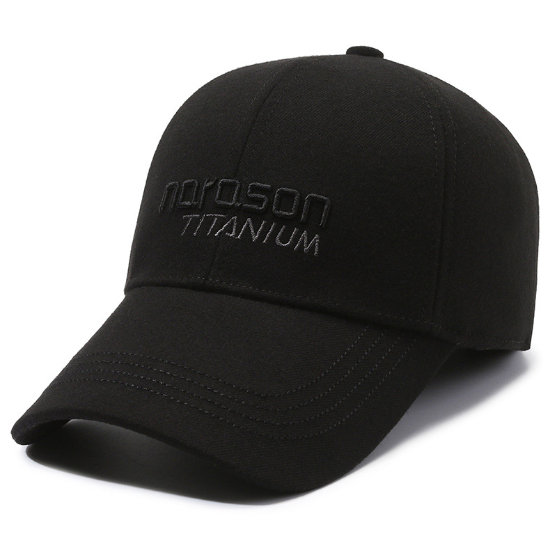 Embroidered Baseball Cap For Men Warm Winter Hat With Ear Flaps_voghion.com