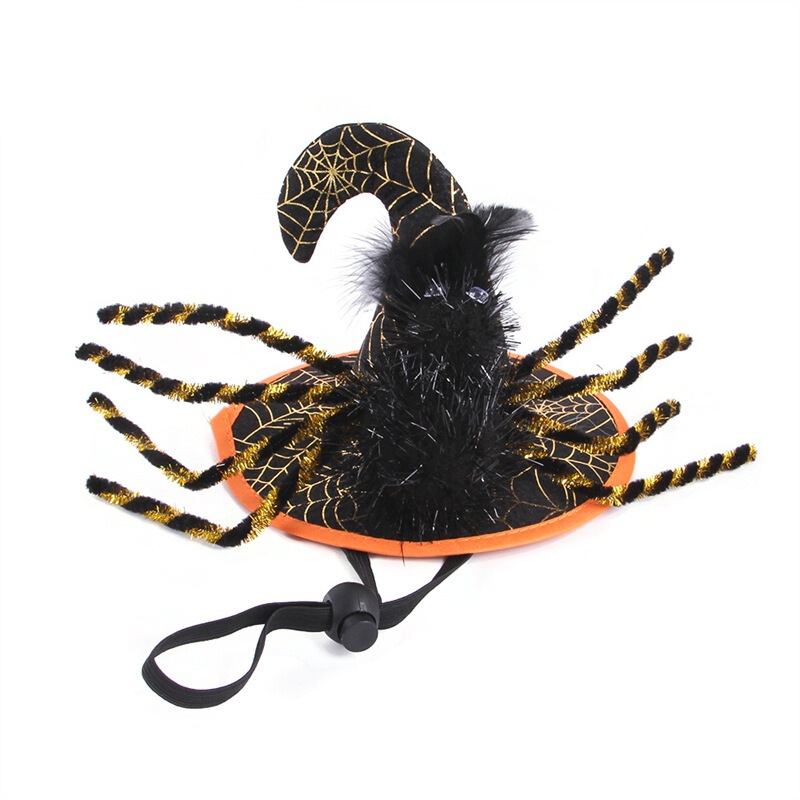 ペットのおかしな頭飾り猫ハロウィーン帽子クモの頭カバー犬のおかしな用品|undefined
