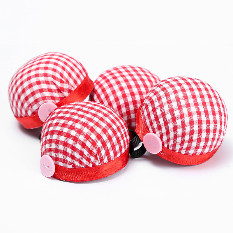 厂家格子纽扣手腕针插垫手工DIY缝纫工具布艺插针器十字绣针插包