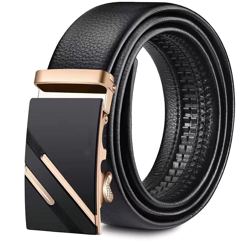 cinturón de hombre cinturón de abrazadera automática de cuero anti-desgaste estilo clásico letras versátiles tendencia ocio simple transfronterizo