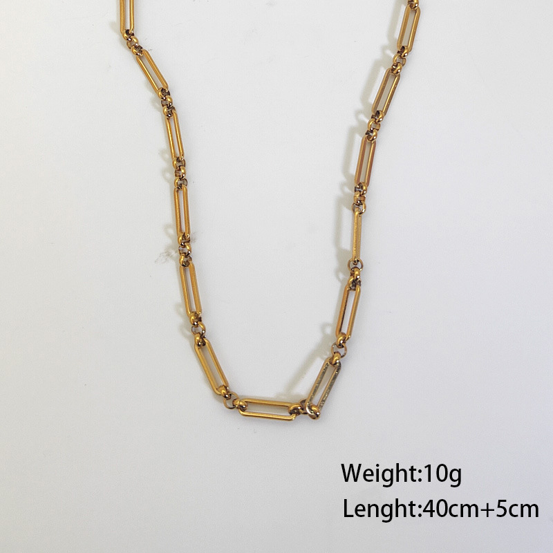 7g Weight Necklace Classification 304 Stainless Steel Chain Material 1 Piece Quantity Holiday, Daily Occasion 304 Stainless Steel Material Geometric Pattern Women's Gender Plating Design Simple Style Style Wholesale Jewelry Simple Style Geometric 304 Stainless Steel Plating Stainless Steel Necklaces 8