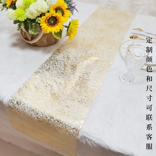Cross-Border Popular Hot Stamping Christmas Table Runner Festive Dinner Decoration Amazon Wedding Table Runner Wedding Sequin Tea Flag