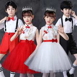 六一儿童大合唱演出服小学生男女童蓬蓬裙幼儿园合唱团朗诵表演服