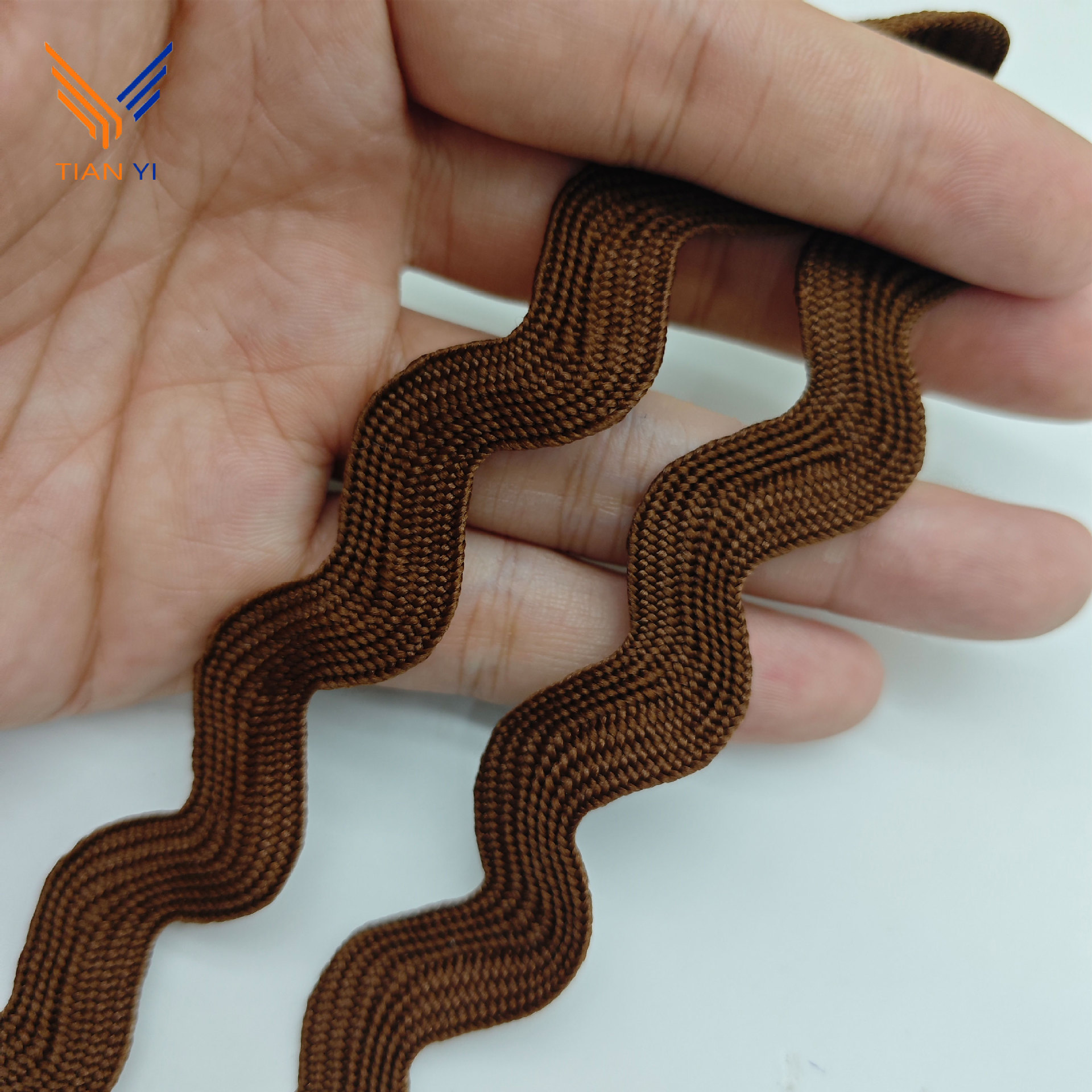 Cinturón de borde curvo de color de 1,3 cm, tejido ondulado, almohada, decoración de mochila, Lolita Hanfu, encaje, accesorios en forma de S