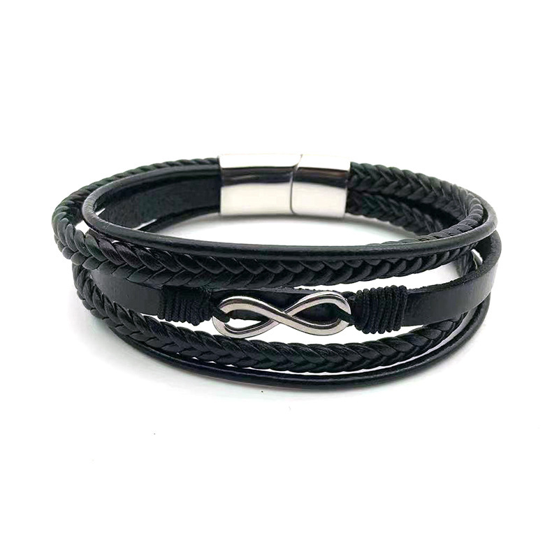 8 Word Leather Bracelet love you forever Bracelet Free Engraving Bracelet 8 Word Stainless Steel Leather Bracelet