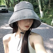 大檐防晒遮阳渔夫帽女春夏2026新款户外透气防紫外线大头围太阳帽