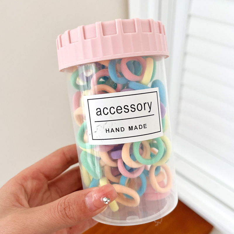 Banda de goma de color caramelo para niños cuerda para el cabello banda para el cabello cuerda para el cabello para bebés no lastima el cabello de aspecto alto lazo Cola de Caballo accesorios para el cabello lazo Anillo para el cabello