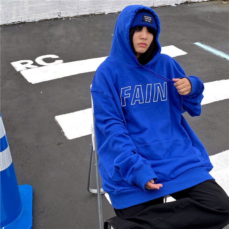 2021 new pattern Easy Korean Edition spring and autumn letter Hooded Sweater street Sense of design Long sleeve jacket Trend ins