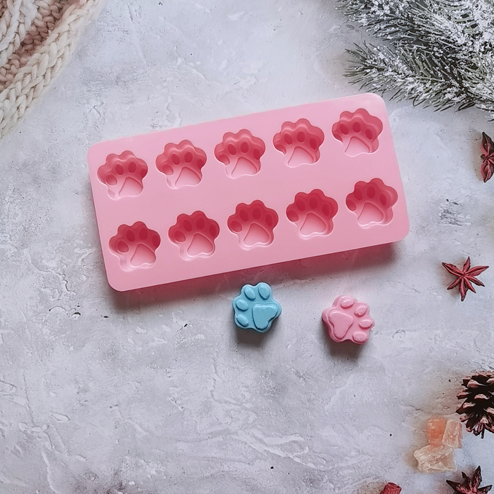Silicona 10 con garra de gato 174 molde de silicona de chocolate molde de cubitos de hielo para hornear pastel de arroz